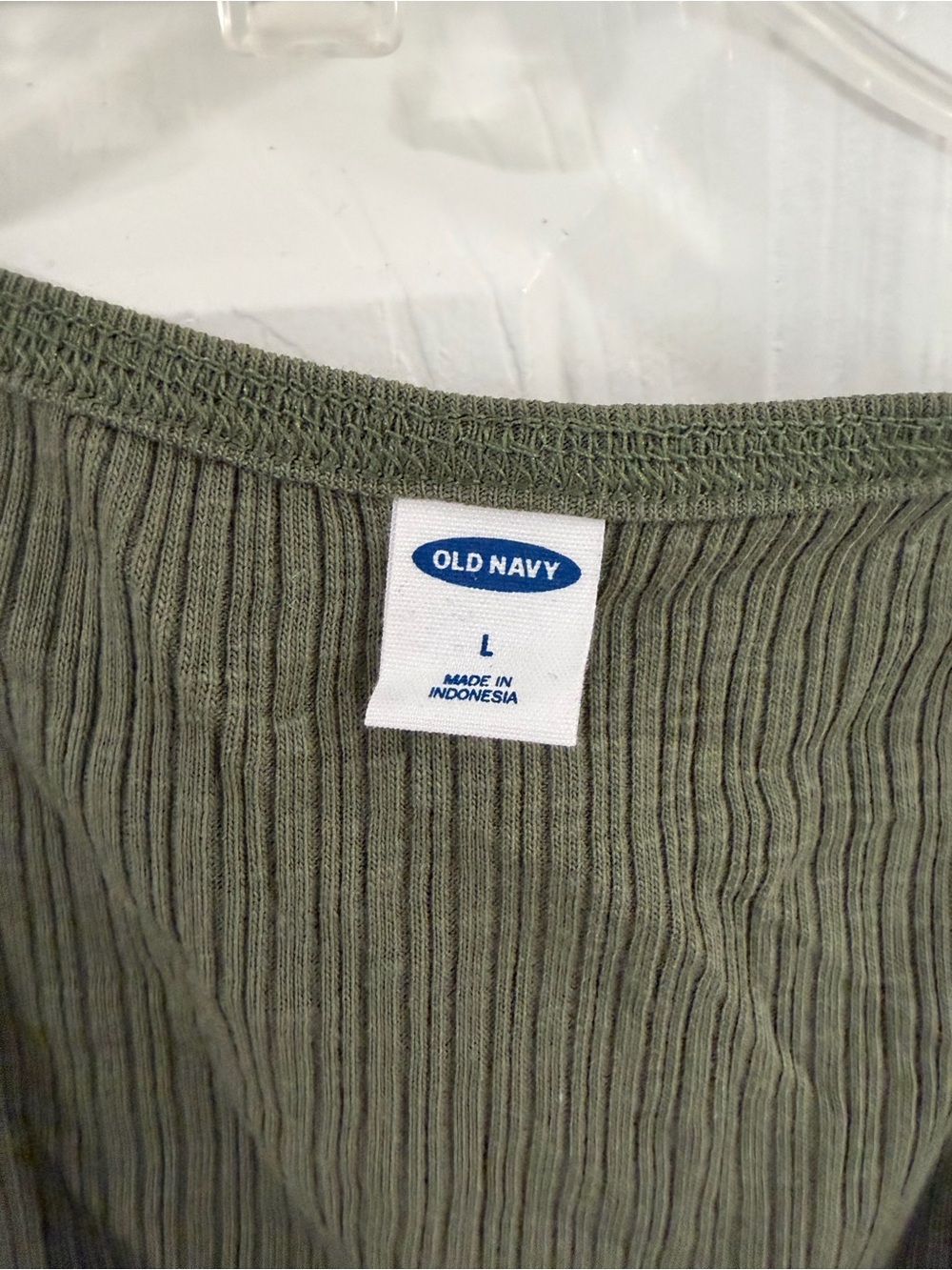 Old Navy Olive Green Ribbed Lace-Up Tank Top - Picture 4 of 5